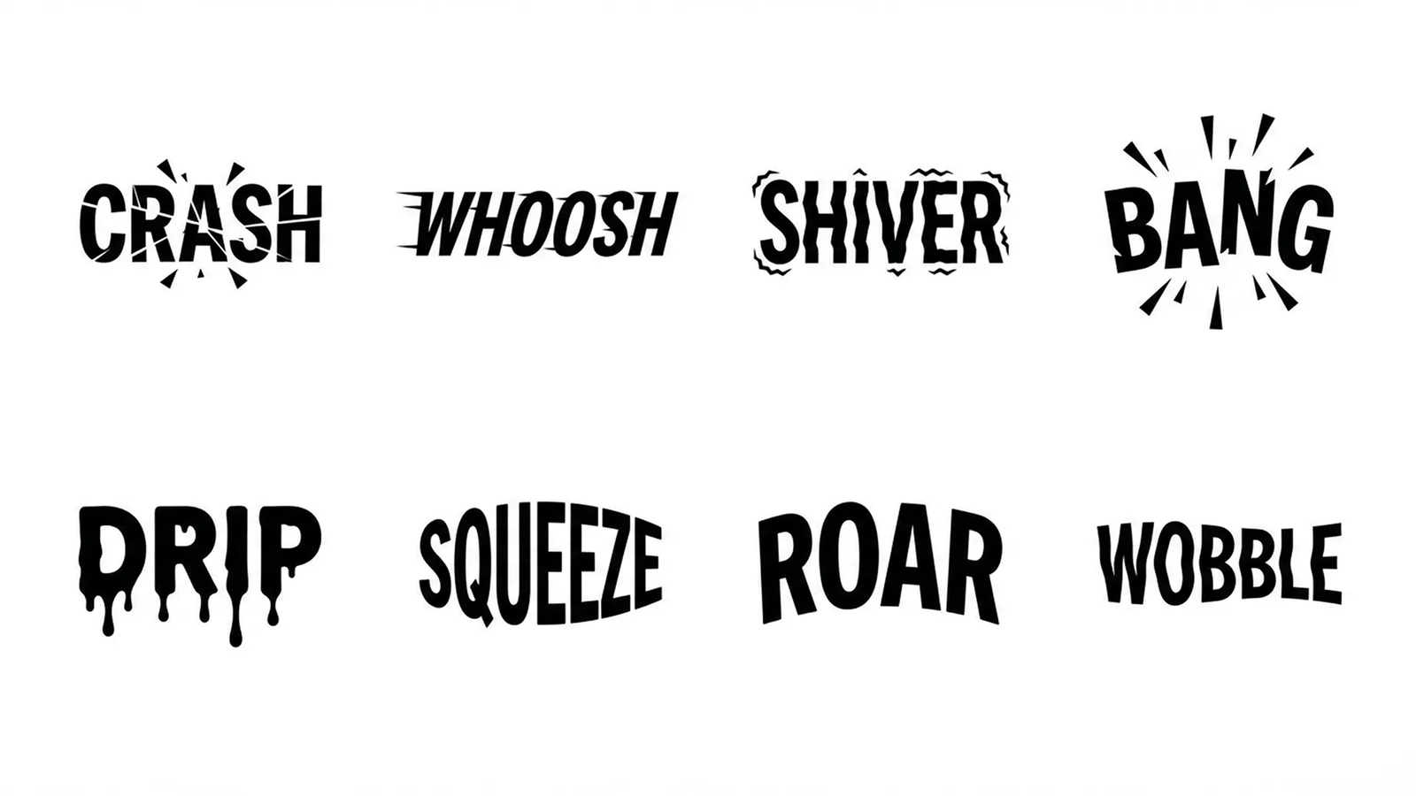 Realistic text output: 8 minimalistic logos