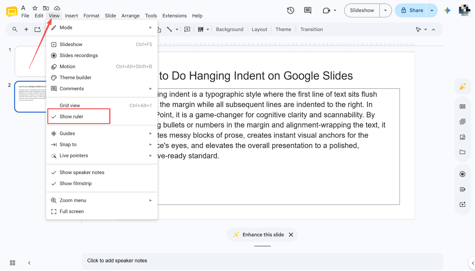 Come creare un rientro sporgente su Google Slides: 3 semplici tecniche di impaginazione