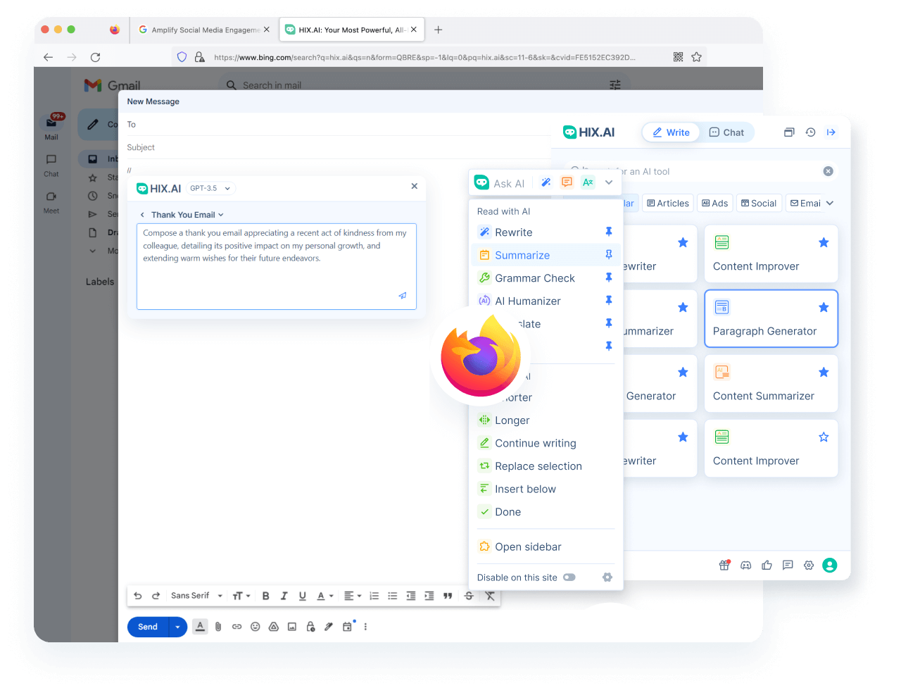 <span class="text-[#00D3B6]">Accélérez</span> votre écriture sur Firefox