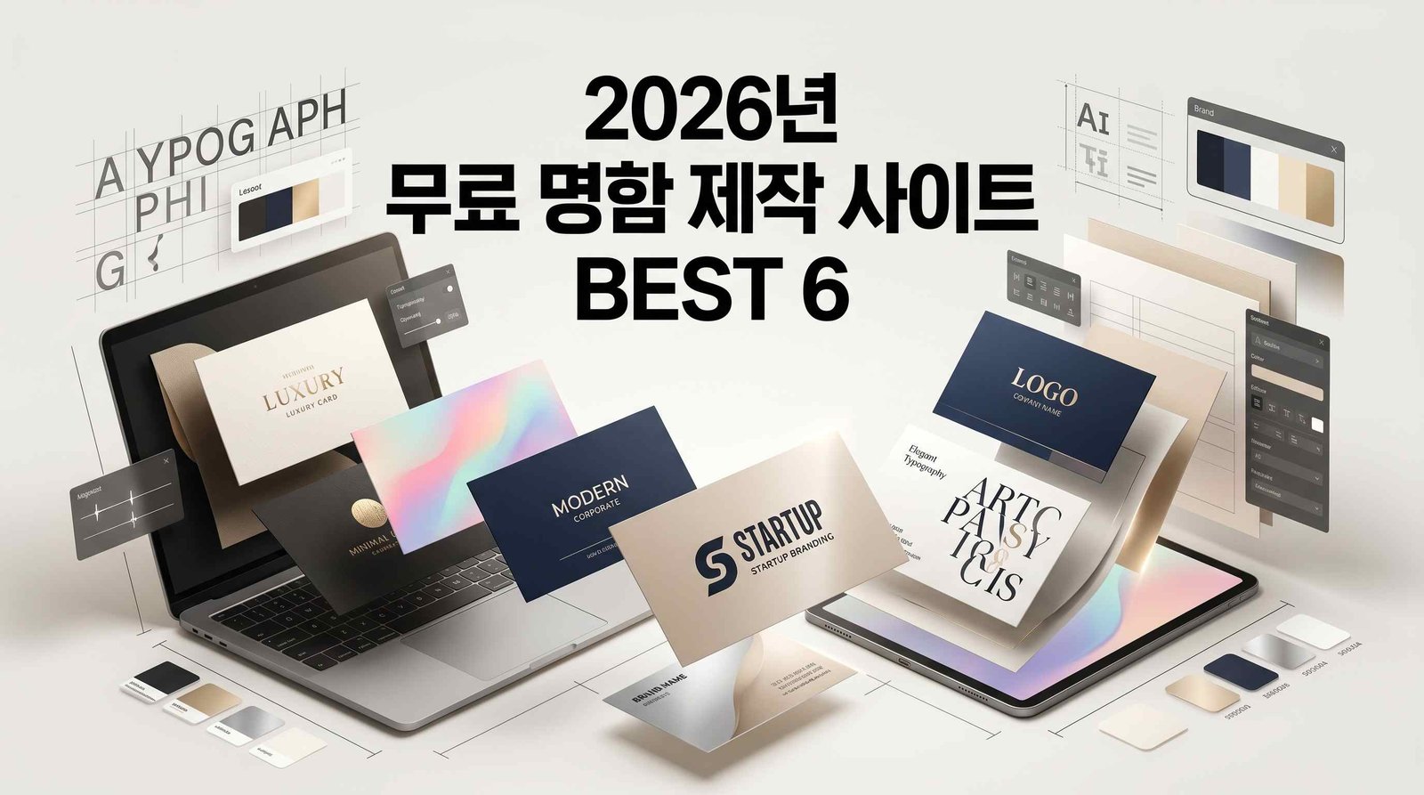2026년 무료 명함 제작 사이트 BEST 6 (디자인부터 AI 브랜딩 문구까지)