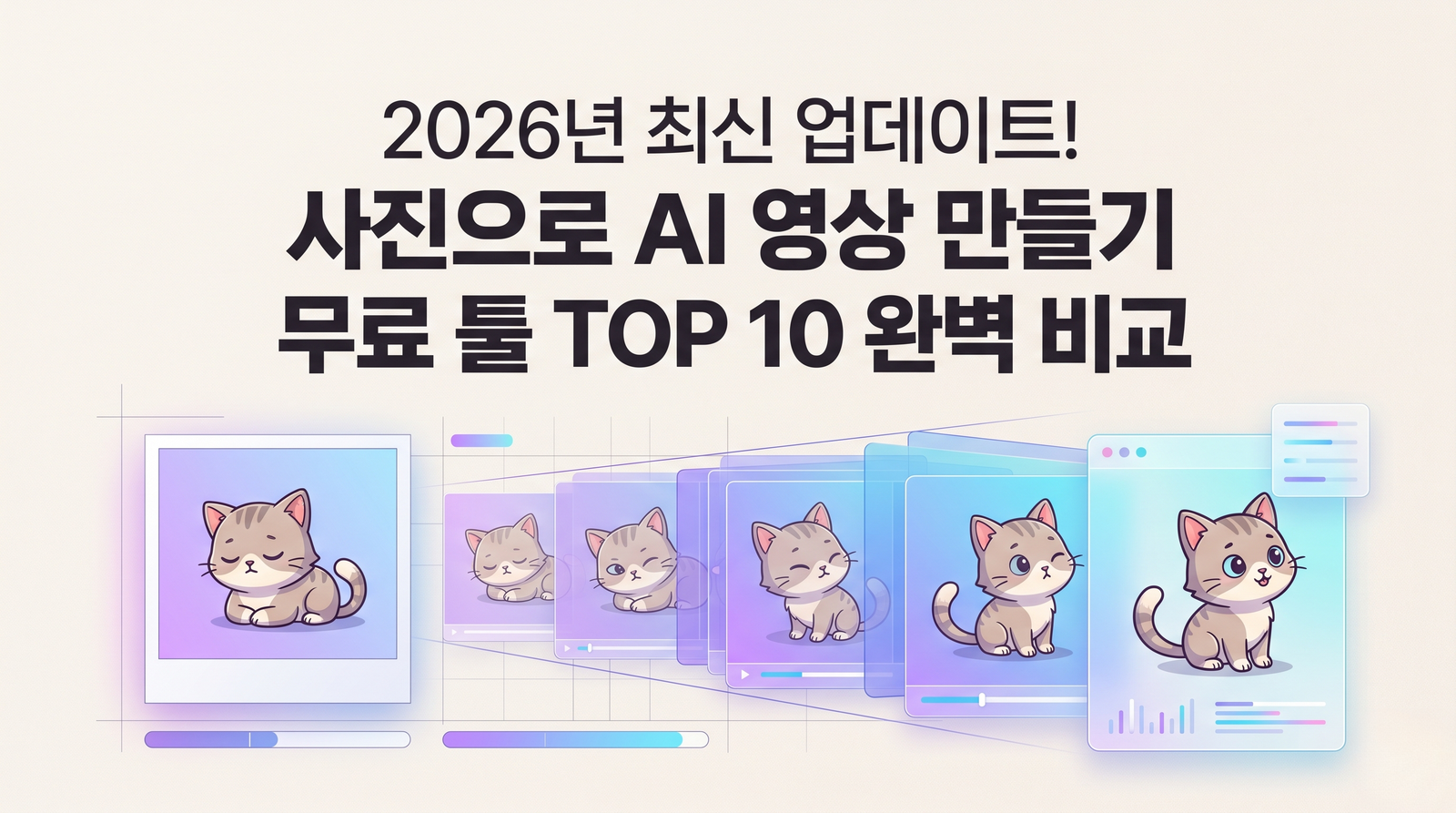 사진으로 동영상 만들기 AI 무료 툴 TOP 10 완벽 비교 및 사용기 메인 이미지