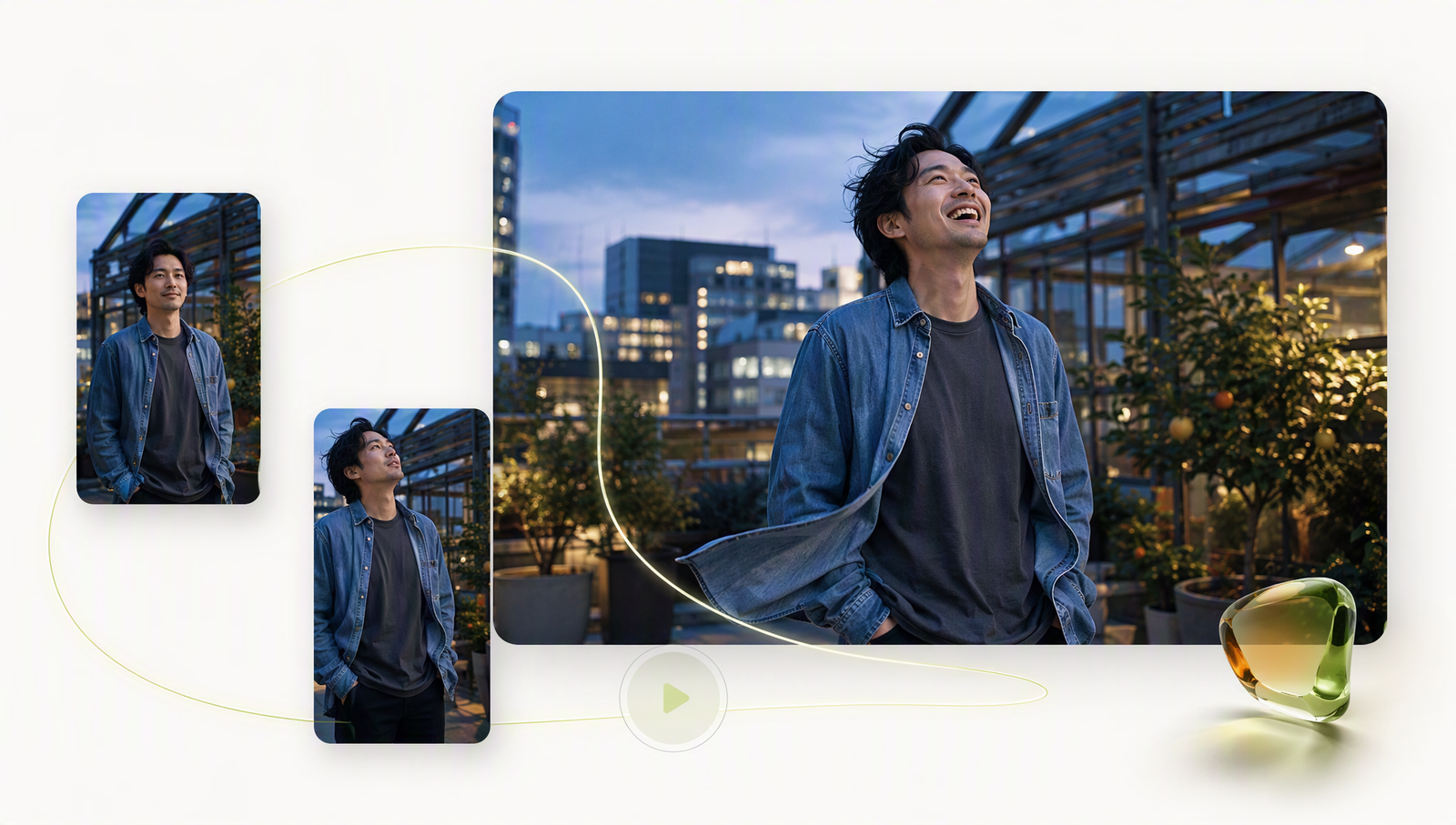 顔写真や風景画像に微細な動きを追加