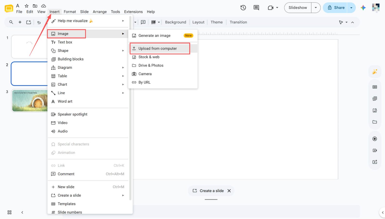 importa in Google Slides