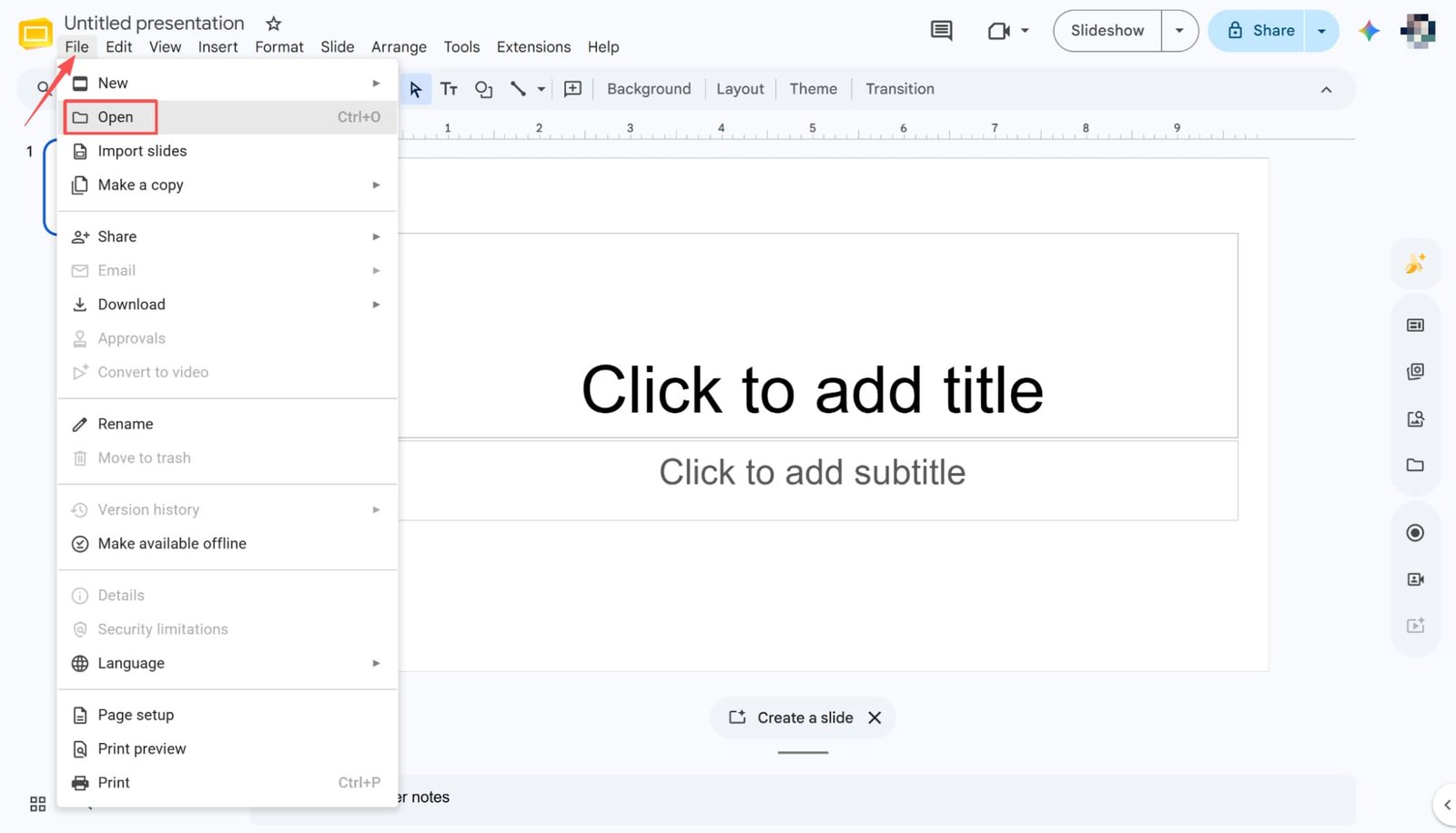 navigare per aprire il menu