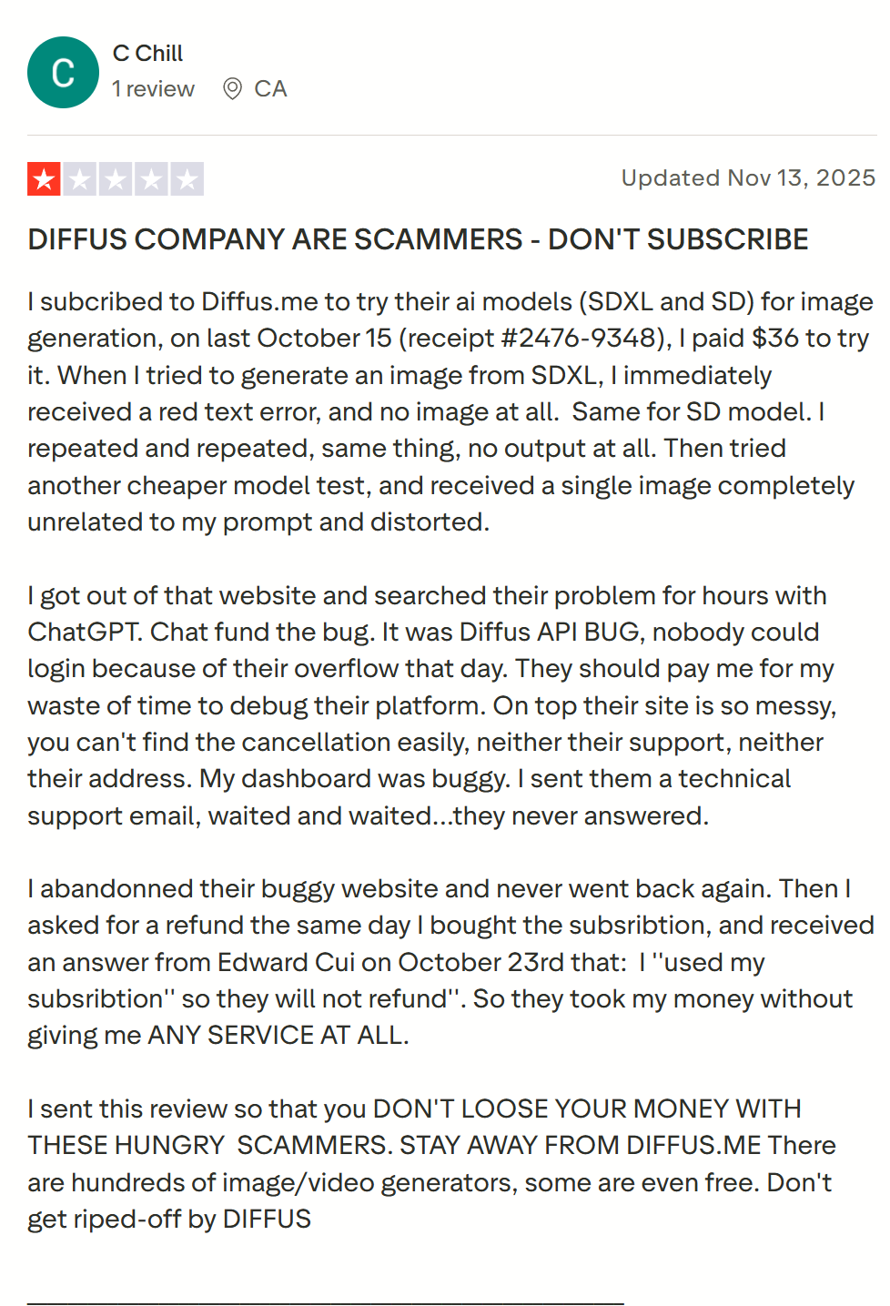 使用者對 Diffus AI 的看法